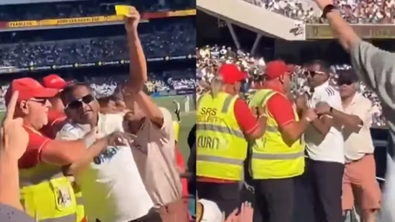 India fan kicked out, ভারতীয় সমর্থককে ঘাড়ধাক্কা