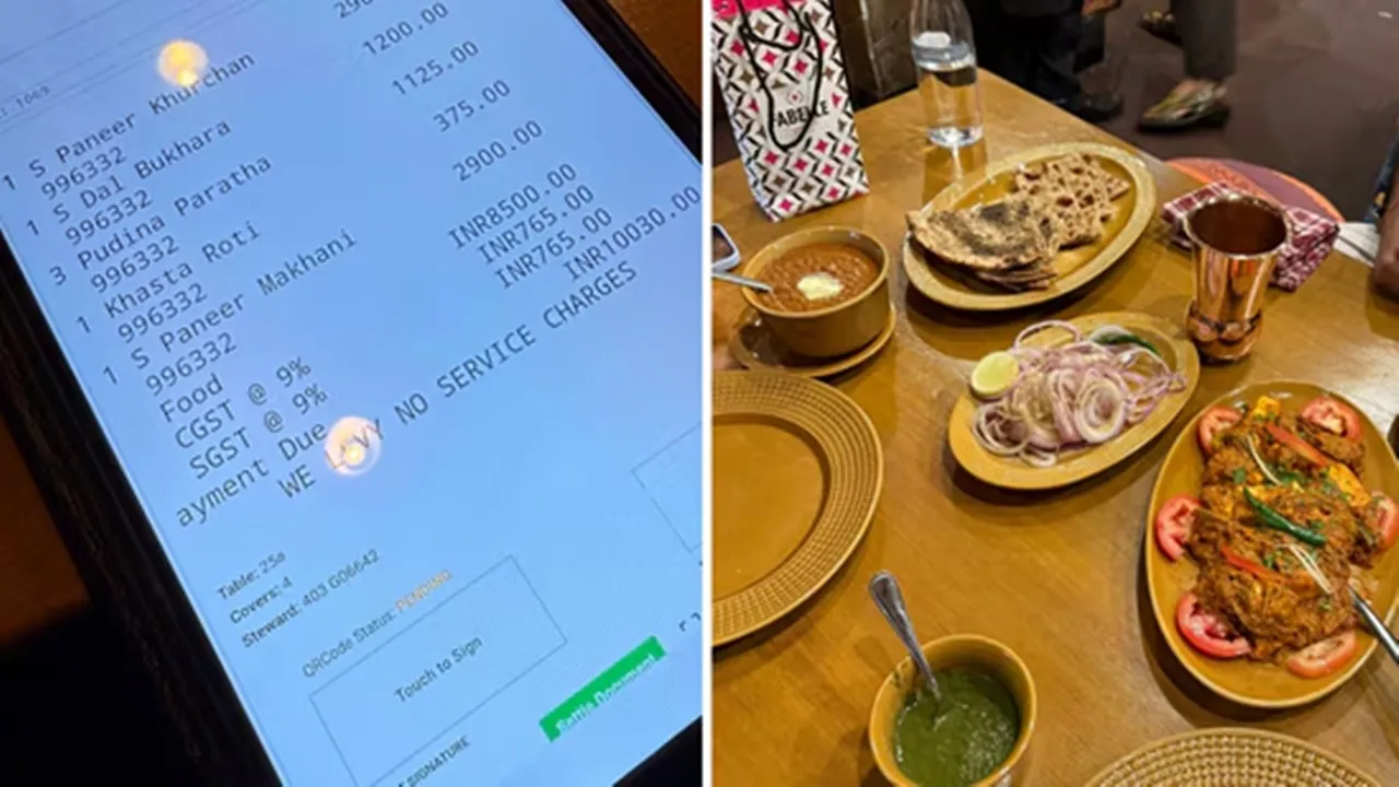 10 thousand charged for dal and paneer 