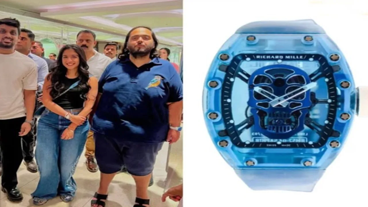  Anant Ambani recently wore the Richard Mille RM 52-04 Skull Blue Sapphire watch, valued at ₹22 crore