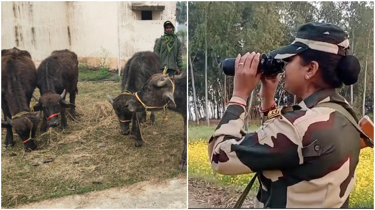 India-Bangladesh Border: বিএসএফের প্রতিরোধে চোরাকারবারীর দল সীমান্তের ওপারে পালিয়ে যায়