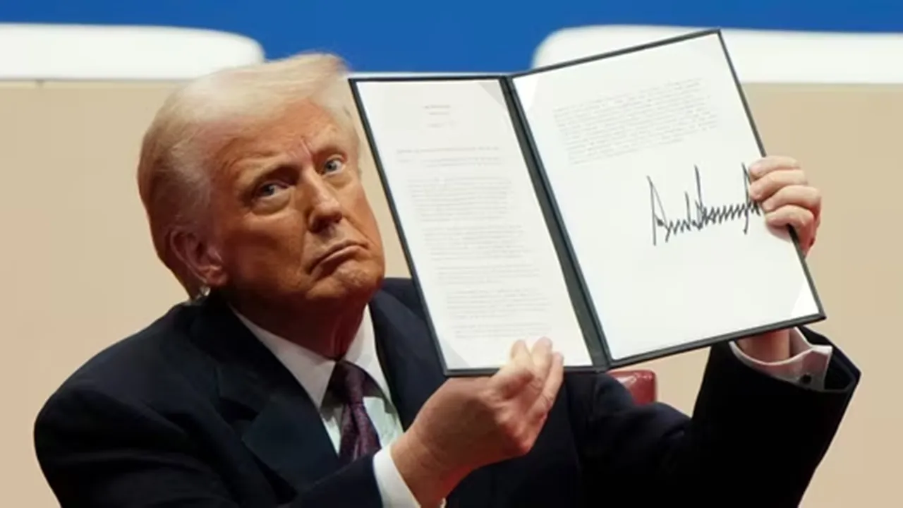 President Donald Trump signs executive order withdrawing US from Paris climate accord