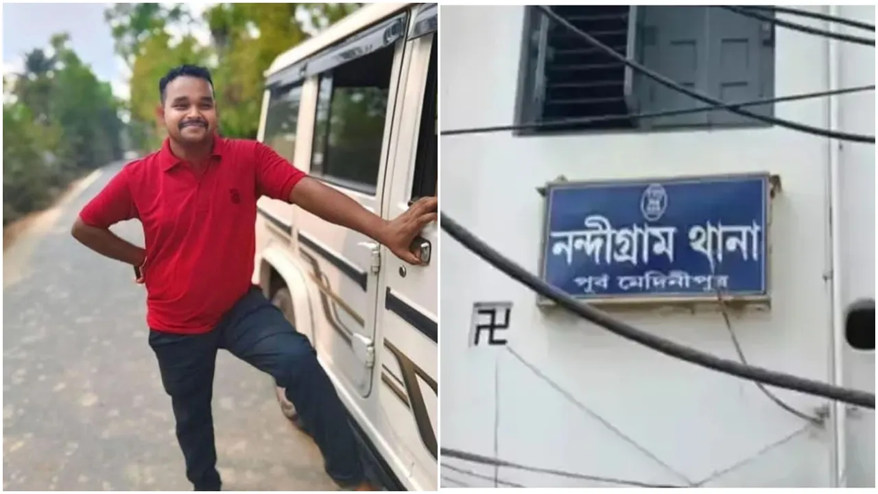Police driver allegedly crushed to death in Nandigram,নন্দীগ্রামে গরু পাচারে বাধা দেওয়ায় পুলিশের গাড়িচালককে পিষে মারার অভিযোগ