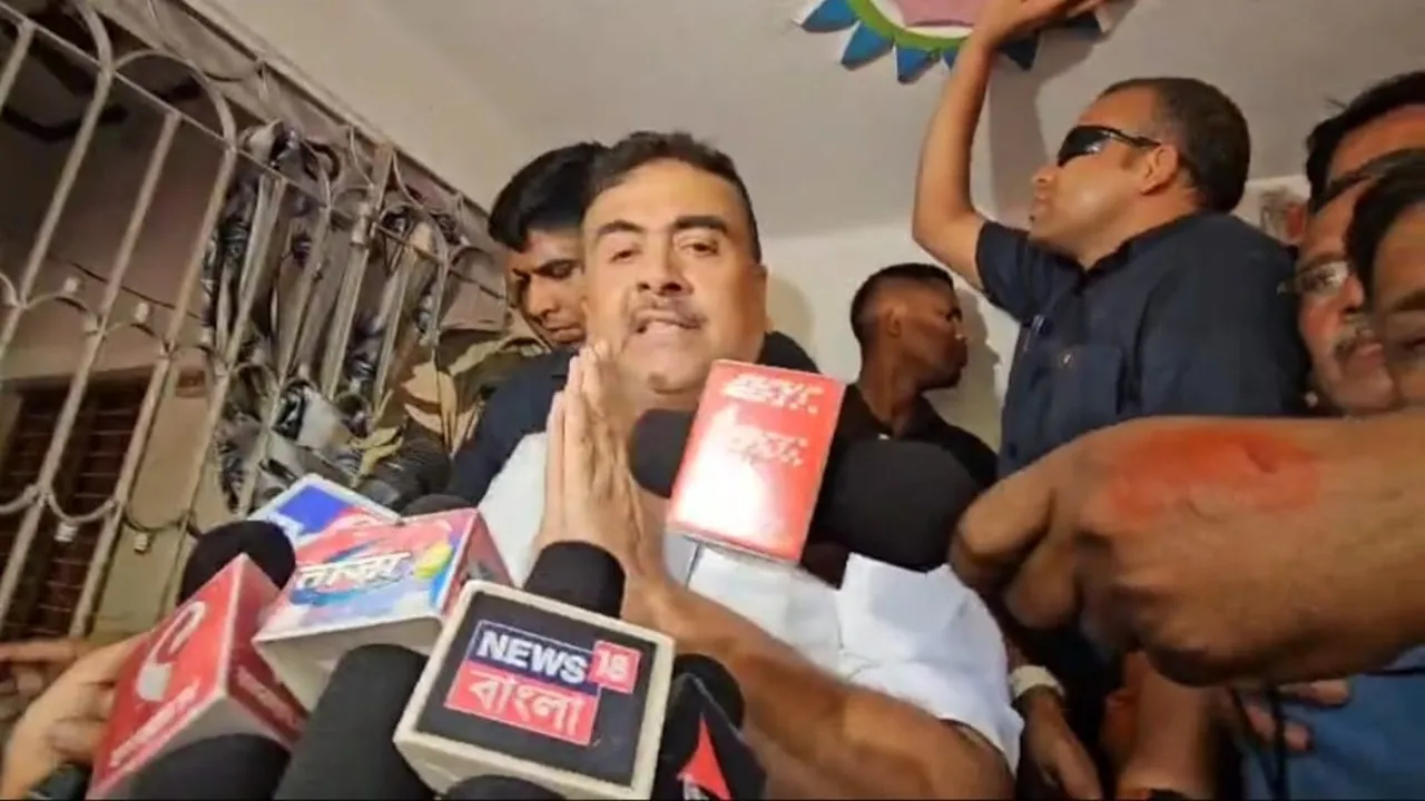 suvendu adhikari at murshidabad violence effected areas,মুর্শিদাবাদে শুভেন্দু অধিকারী