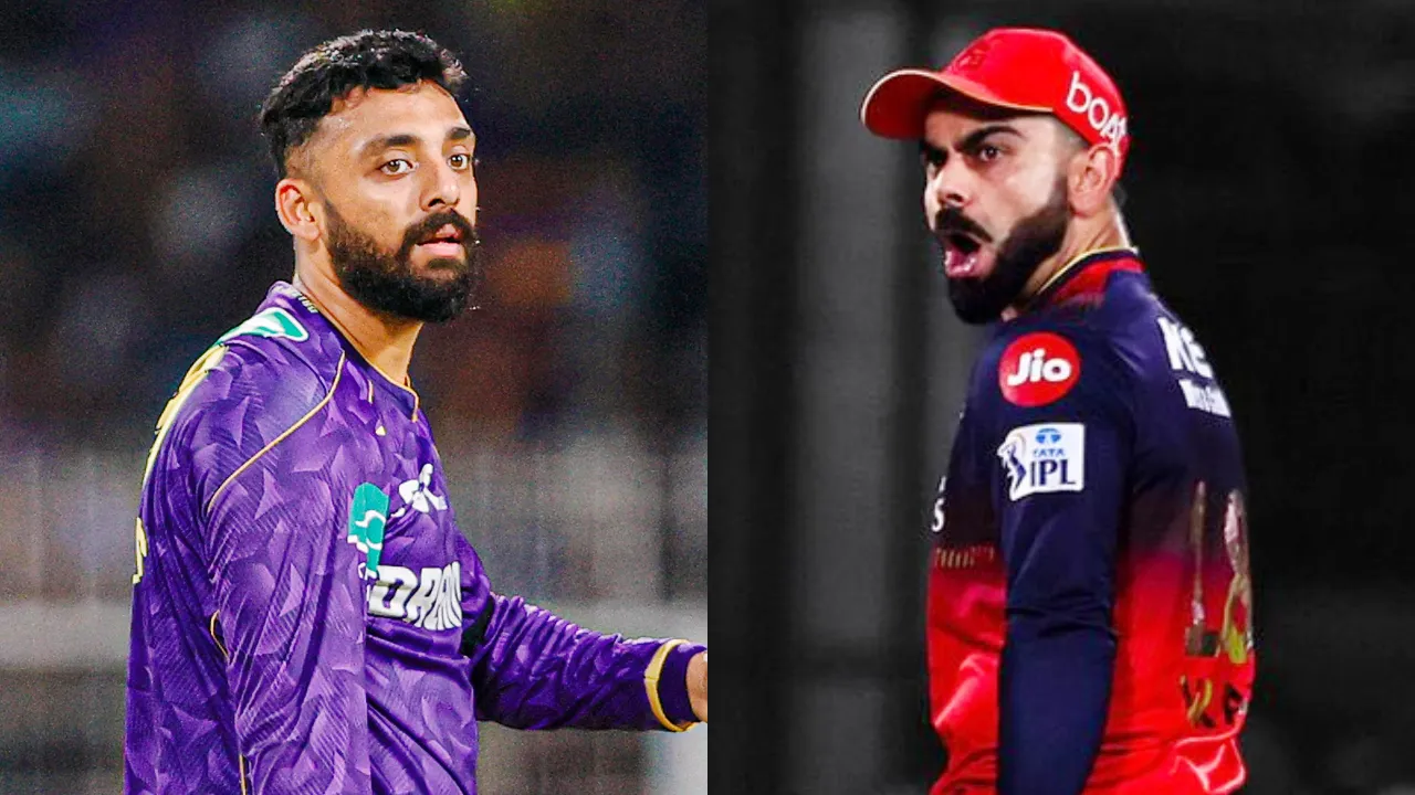 Varun Chakravarthy and Virat Kohli