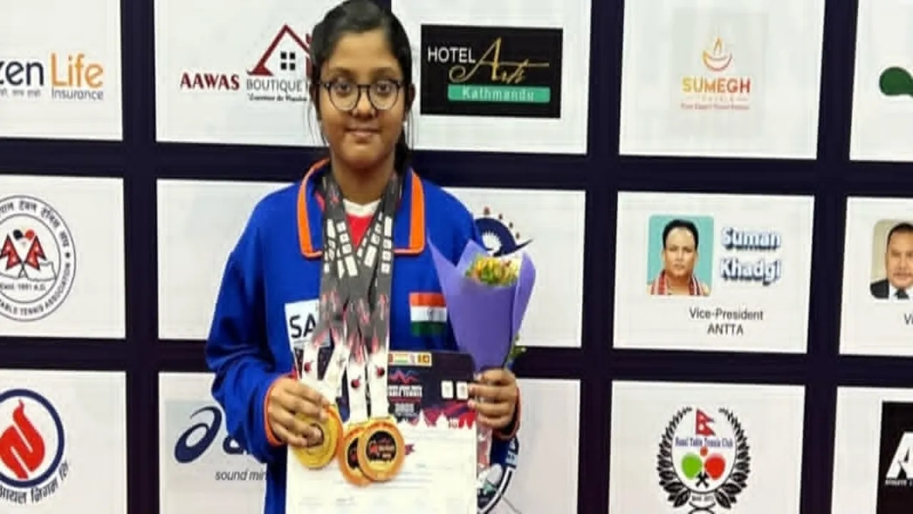 Siliguri  ,South Asian Table Tennis  ,Pratiti Paul  ,Bangladesh  ,Pakistan  ,Gold Medal  ,Table Tennis,  International Sports,  Indian Athlete  ,Women's Achievement,শিলিগুড়ি  ,সাউথ এশিয়ান টেবিল টেনিস,  প্রতীতি পাল,  বাংলাদেশ,  পাকিস্তান,  সোনা,  টেবিল টেনিস,  আন্তর্জাতিক ক্রীড়া  ,ভারতীয় ক্রীড়াবিদ  ,মেয়েদের সাফল্য