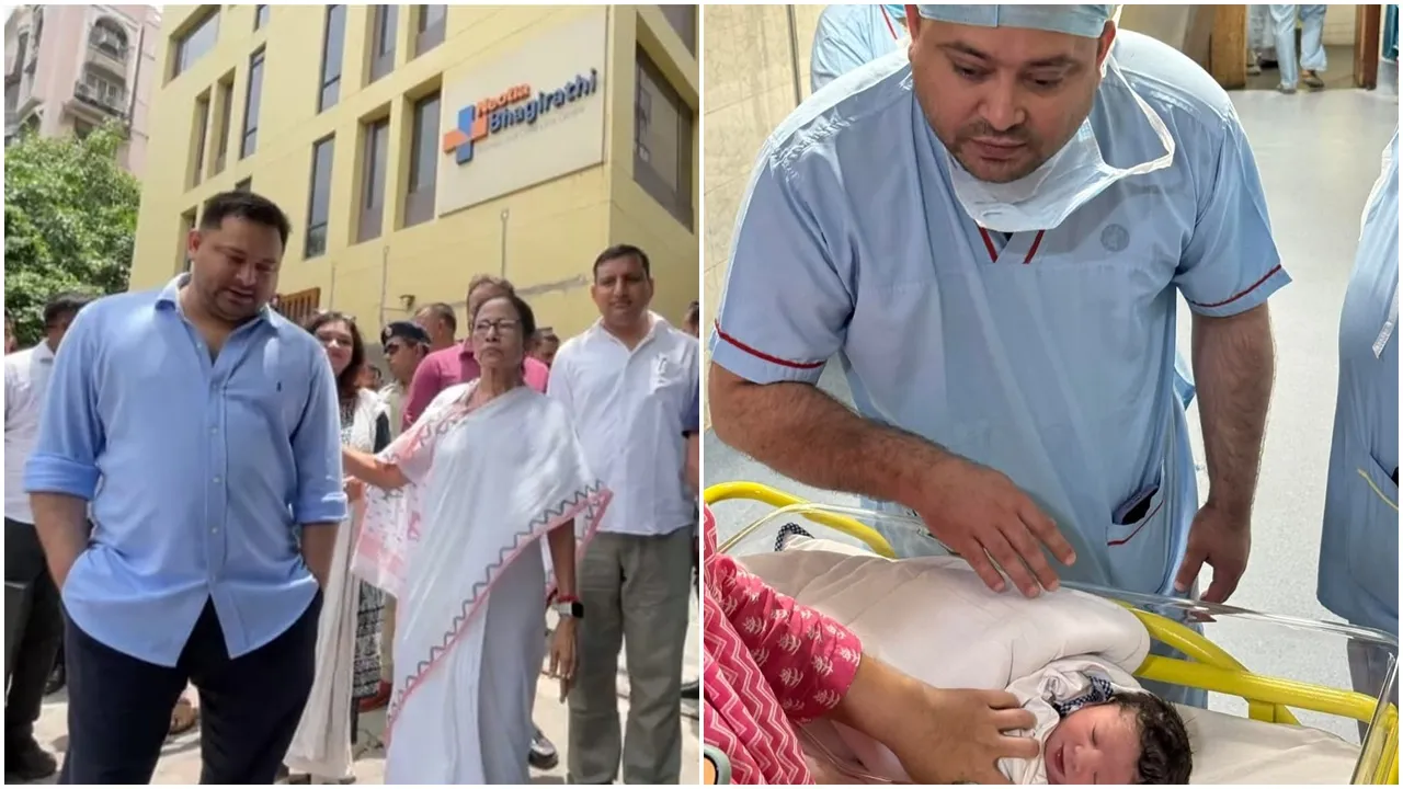 Tejashwi Yadav,  Rajshree Yadav,  baby boy  ,Kolkata hospital,  Lalu Prasad Yadav  ,Rabri Devi,  Misa Bharti  ,Rohini Acharya , Katyayani  ,birth announcement,তেজস্বী যাদব,  রাজশ্রী যাদব,  পুত্রসন্তান,  কলকাতা হাসপাতাল  ,লালু প্রসাদ যাদব,  রাবড়ি দেবী