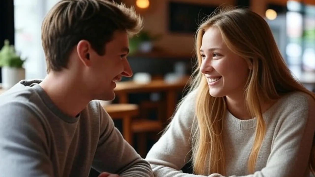 Dating tips Lifestyle: এক যুবক ও যুবতী ক্যাফেতে কথা বলছেন। 