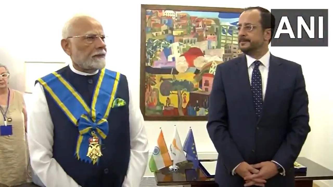  PM Modi Honoured With Cyprus Highest Civilian Award: 