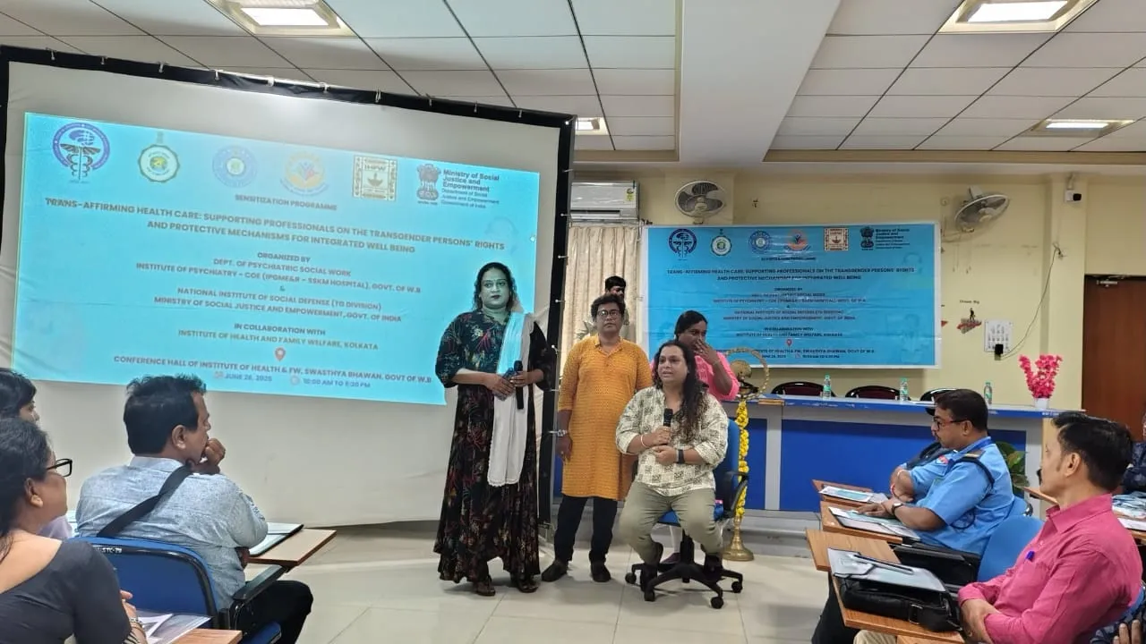 Kolkata transgender workshop,  Transgender healthcare dialogue Kolkata  ,Sensitization workshop trans persons,  Mental health transgender India  ,Gender affirmative health Kolkata,  TGD rights seminar,  Psychiatric social work transgender,  Govt-NGO transgender programme,  Trans healthcare access Kolkata,  Trans rights workshop Bengal,কলকাতা রূপান্তরকামী কর্মশালা  ,স্বাস্থ্য সংবেদনশীলতা কর্মশালা,  রূপান্তরকামী মানসিক স্বাস্থ্য আলোচনা,  সাইকিয়াট্রিক সোশ্যাল ওয়ার্ক রূপান্তরকামী,  TGD অধিকার কর্মশালা,  স্বাস্থ্য ও পরিবার কল্যাণ বিভাগ  ,রূপান্তরকামীরা সেবা পাবে  ,সরকারি ও নন‑সরকারি উদ্যোগ,  রূপান্তরকামীরা প্রতিকূলতার অভিজ্ঞতা