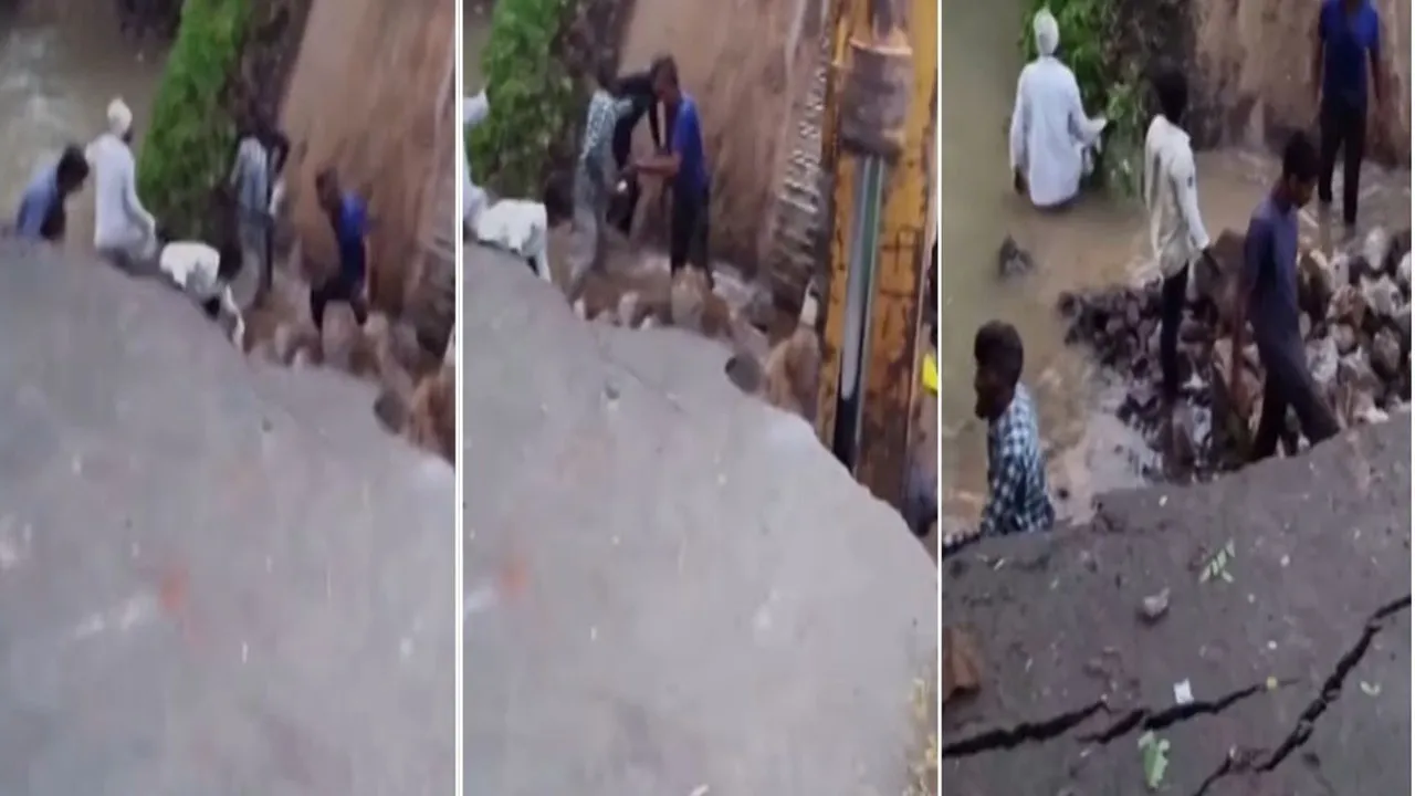 Junagadh Bridge Collapse, Bridge Slab Collapse in Mangrol, Junagadh, Junagadh Bridge Collapse News in Gujarati, Mangrol Ajaka Bridge Collapse, Gujarat Junagadh Mangrol Ajaka Bridge Collapse in Gujarati, Bridge Slab Collapse in Mangrol, Junagadh in Gujarati,জুনাগড়ে সেতু ভেঙে পড়েছে, সেতু বিপর্যয়, ভেঙে পড়ল সেতু