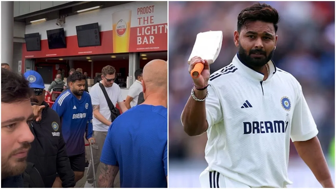 Rishabh  Pant Injury Update: ক্র্যাচে ভর দিয়েই ওল্ড ট্রাফোর্ডে ঢুকলেন ঋষভ পন্থ