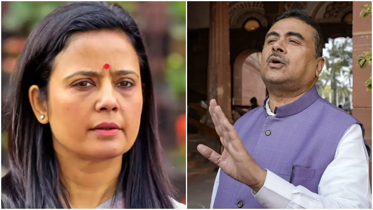Mahua Moitra,Suvendu Adhikari,tmc,bjp,joy bangla,joy sri ram,bengali news today,west bengal news today,kolkata news,মহুয়া মৈত্র,শুভেন্দু অধিকারী,শুভেন্দু অধিকারী জয় বাংলা স্লোগান