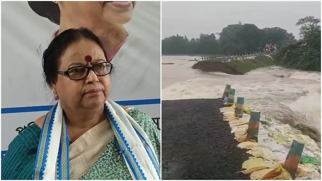 Bhutni embankment breach Manikchak flood  ,Sabitri Mitra phone audio viral,  MLA Sabitri Mitra abusive call audio  ,BJP criticism of Sabitri Mitra audio,  Flood-affected Bhutni MLA controversial audio  ,Embankment breach, residents call MLA  ,Sabitri Mitra phone tirade during flood,  Political uproar Malda flood audio,  MLA responds angrily to flood call,  Water crisis Bhutni embankment failure,ভুতনি বাঁধ ভেঙে প্লাবিত এলাকা,  মানিকচক ভুতনিতে প্লাবন,  বিধায়িকা সাবিত্রী মিত্র অডিও ভাইরাল , মানিকচকের বিধায়কের অশালী ভাষা  ,বিজেপির তীব্র নিন্দা সাবিত্রী মিত্রকে,  বাঁধ ভেঙে ক্ষতিগ্রস্ত পরিবার, ফোনে বিধায়ককে গালি,  ভুতনি মোবাইল কল অডিও ভাইরাল  ,মালদায় রাজনৈতিক শোরগোল সাবিত্রী মিত্র  ,মানিকচকের বিধায়কের উত্তেজিত ফোন কল,  নির্মাণ অসংগতি মামলা সেচ দপ্তর