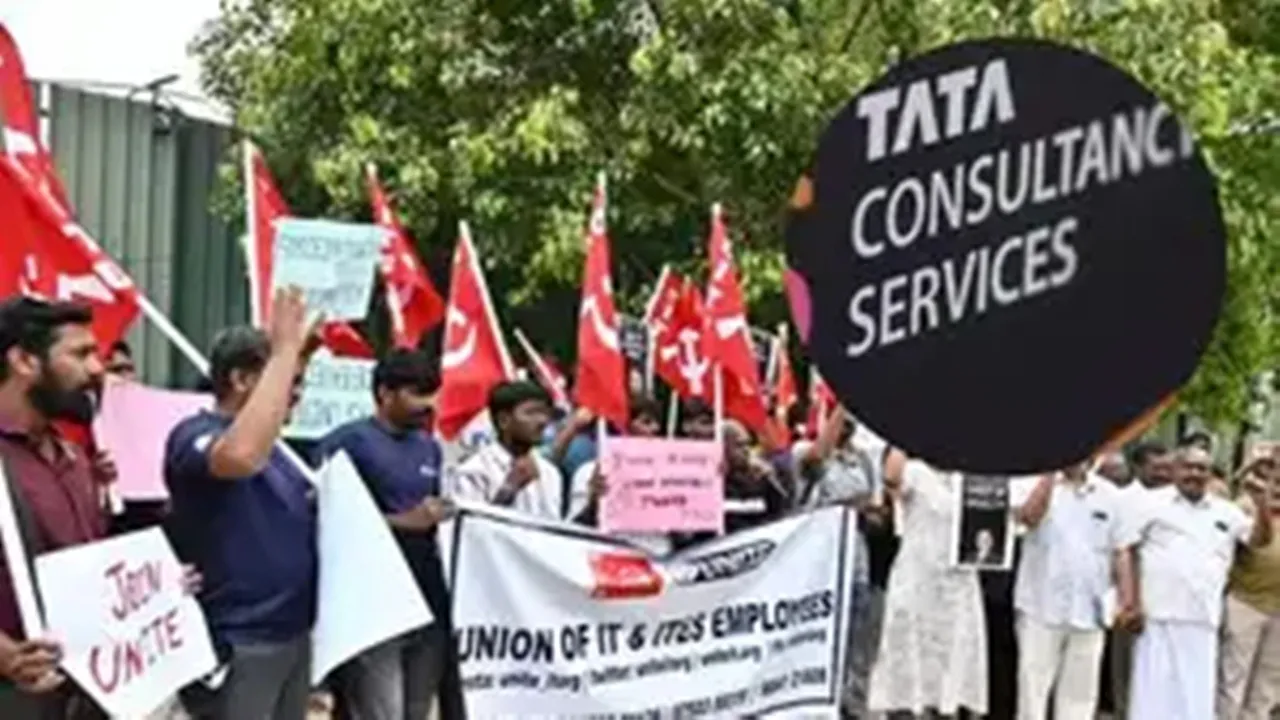 TCS Layoffs Protest