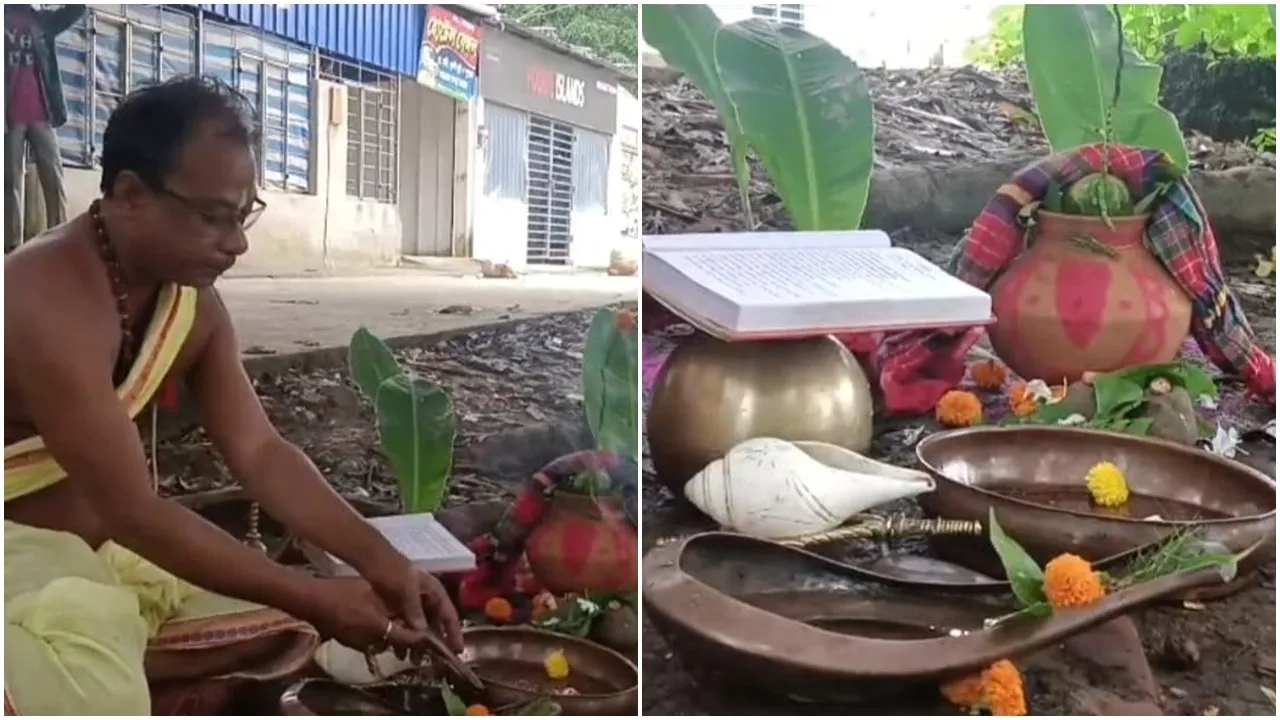 Mahishadal Rajbari  ,251 years Durga Puja  ,Pratipad Ghat Sthapan,  Traditional Puja , Queen Janaki  ,Thakurdalan,  Blue Lotus Offering,  Sandhipuja Cannon Firing,  Jatra Performance,  Bhog Prasad Distribution,  Royal Family,  Ashwattha Tree Ritual,মহিষাদল রাজবাড়ি,  ২৫১ বছরের দুর্গাপুজো,  প্রতিপদ ঘট স্থাপন  ,ঐতিহ্যবাহী পূজা  ,রানি জানকী,  ঠাকুরদালান,  নীল পদ্ম পূজা  ,সন্ধিপুজোয় কামান দাগা,  যাত্রাপালা  ,ভোগ প্রসাদ বিতরণ  ,রাজপরিবার  ,অশ্বত্থ গাছ ঘট