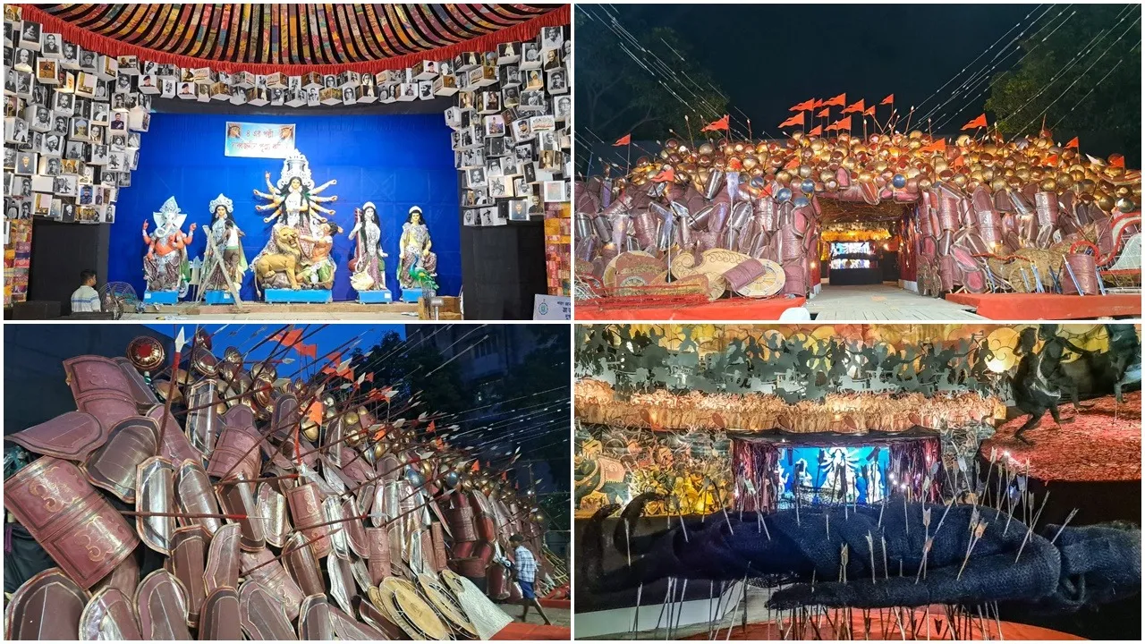 Barasat Durga Puja 2025,  Charer Palli Sarbojanin Puja  ,44th year celebration,  Birgatha theme  ,Tribute to warriors,  Virtual inauguration Mamata Banerjee  ,World Ranjan Das theme artist  ,Netaji Subhas Chandra Bose tribute  ,Barasat Durga Puja pandal,  Cultural heritage West Bengal,বারাসাত দুর্গাপূজা ২০২৫,  চার এর পল্লী সার্বজনীন পূজা,  ৪৪তম বর্ষ উদযাপন,  বীরগাথা থিম,  বীরযোদ্ধাদের প্রতি শ্রদ্ধাঞ্জলি,  মুখ্যমন্ত্রী মমতা বন্দ্যোপাধ্যায় উদ্বোধন  ,বিশ্ব রঞ্জন দাস থিম শিল্পী,  নেতাজি সুভাষচন্দ্র বসুকে শ্রদ্ধা  ,বারাসাত দুর্গাপূজা প্যান্ডেল  ,পশ্চিমবঙ্গের সাংস্কৃতিক ঐতিহ্য