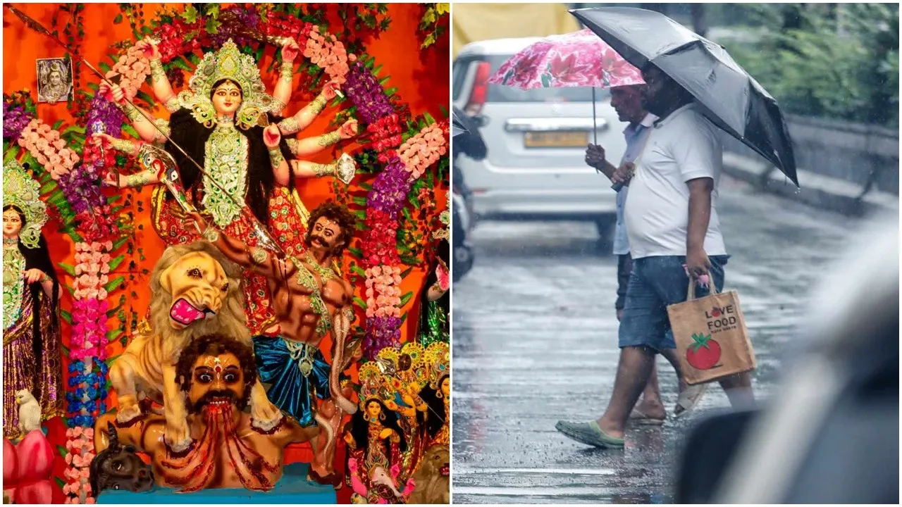 Durga Puja 2025,  Ashthami rain,  Nabami Dashami weather,  Kolkata Puja weather , Puja day storm,  Durga Puja weather forecast,  Festive day rain,  Mahashtami rainfall,  Durga Puja news,দুর্গাপূজা ২০২৫  ,অষ্টমী বৃষ্টি,  নবমী দশমী আবহাওয়া  ,কলকাতা পূজা আবহাওয়া  ,পুজোর দিনে ঝড়-বৃষ্টি  ,দুর্গাপূজা আবহাওয়া পূর্বাভাস  ,উৎসবের সময় দুর্যোগ , মহাঅষ্টমী বৃষ্টি,  দুর্গাপূজা সংবাদ