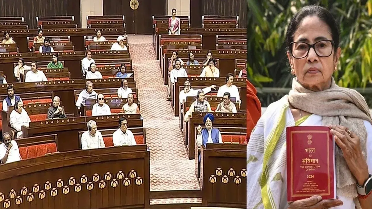 মমতা বন্দ্যোপাধ্যায়, রাজ্যসভা স্লোগান নিষেধাজ্ঞা, জয় হিন্দ বিতর্ক, বন্দে মাতরম নিষেধাজ্ঞা, সংসদ আচরণবিধি, রাজ্যসভা বুলেটিন, সংবিধান দিবস বিতর্ক, নেতাজি সুভাষ চন্দ্র বসু স্লোগান, বাংলা রাজনীতি খবর, SIR বিতর্ক, সংসদীয় নিয়ম, ভারতের জাতীয় গান