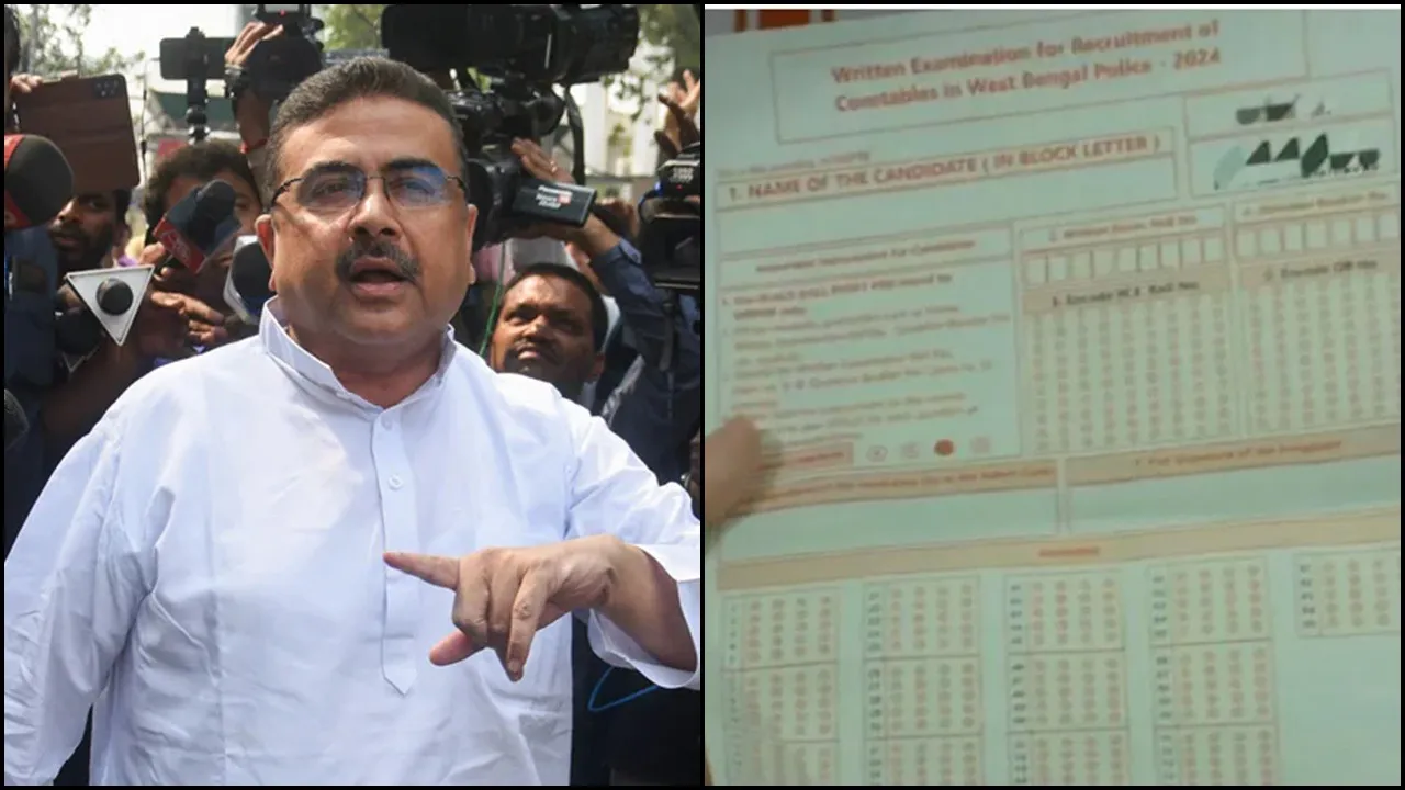 Suvendu Adhikari  Police Recruitment Board  OMR sheet irregularities  West Bengal constable exam  Mamata Banerjee government  BJP allegation  Exam malpractice  West Bengal police recruitment  Engineering college admission delay  Bengal politics