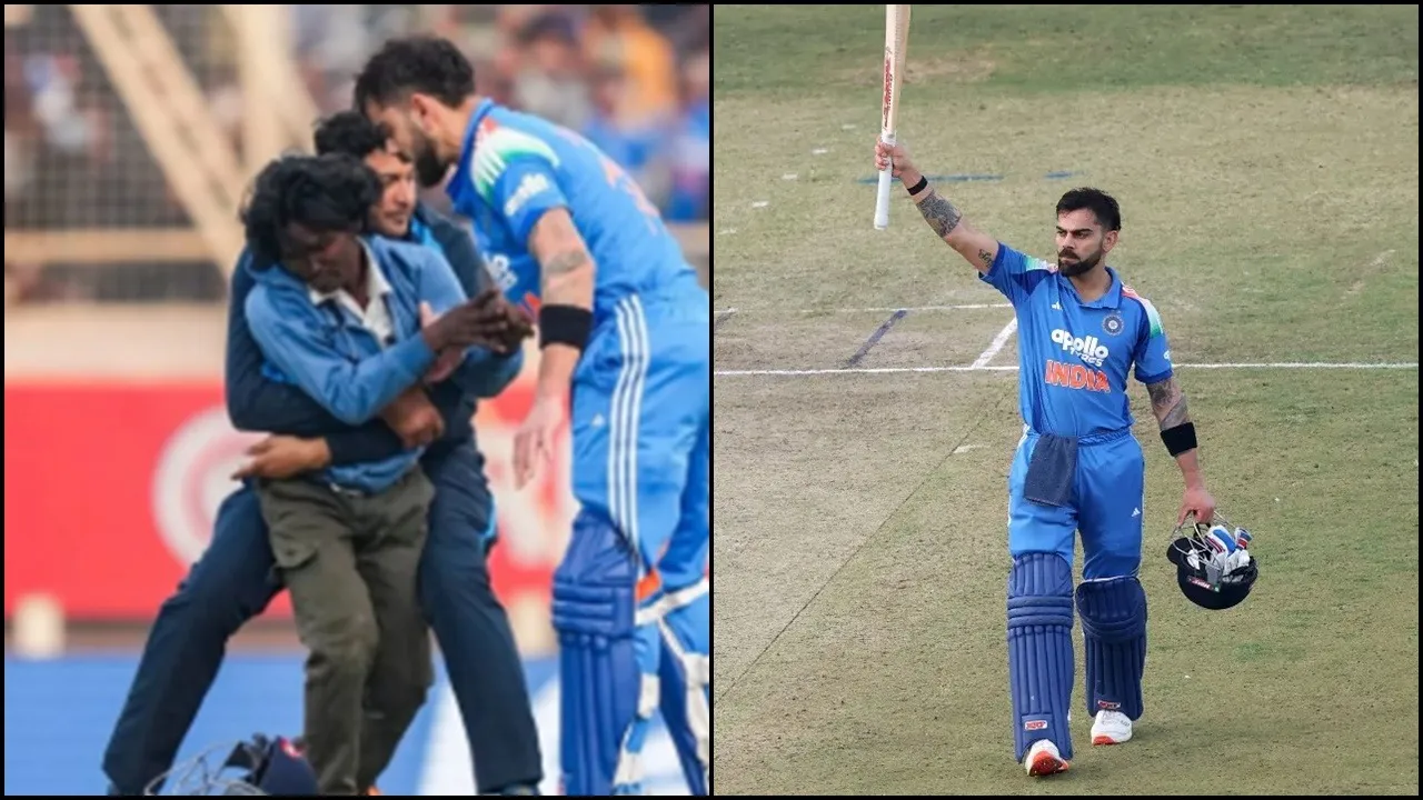 India vs South Africa ODI, Virat Kohli century, Souvik Murmu, security breach Ranchi, fan enters ground, Kohli feet touching incident, Arambagh youth, Ranchi police custody, ODI high scoring match, cricket news India, South Africa cricket