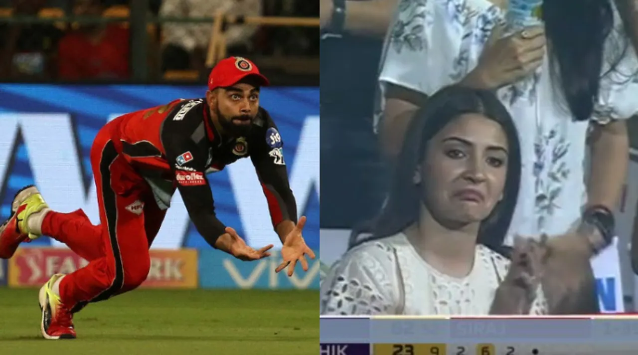 Anushka's reaction after seeing Virat's catch