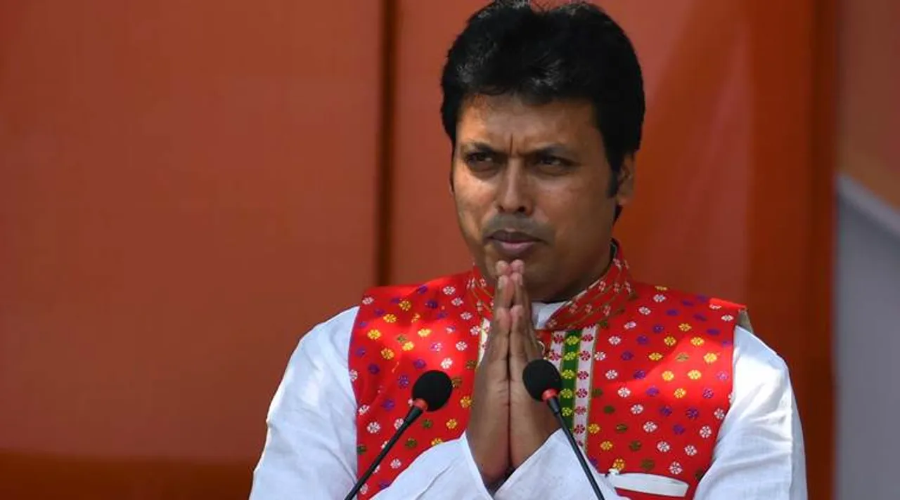 Tripura polls by winning 43 out of 59 assembly seats that underwent elections on February 18. Pic: Abhisek Saha