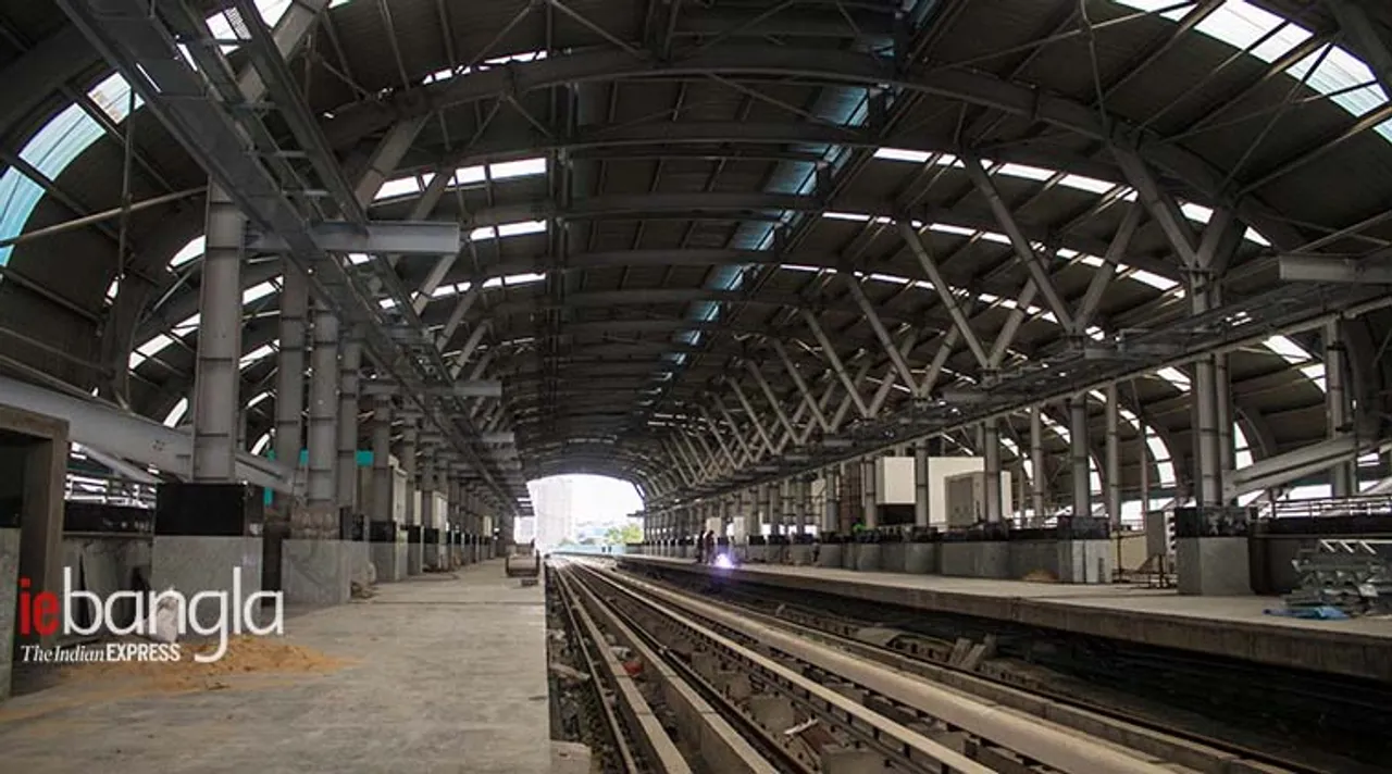 Kolkata East west Metro work in progress Express photo Shashi Ghosh