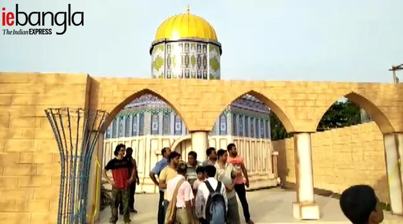 Jerusalem al aqsa mosque replica, Eid Mubarak 2018: replica of al aqsa mosque jerusalem at theme pandal of baruipur eid organising committee