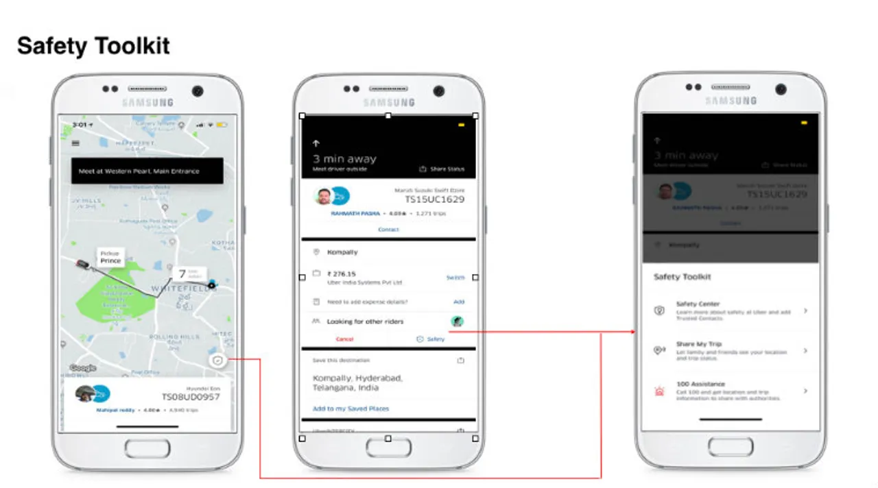 Uber has started rolling out new safety features for its app in India, which include a Safety Centre, Call 100 option and the ability to share trips with trusted contacts.