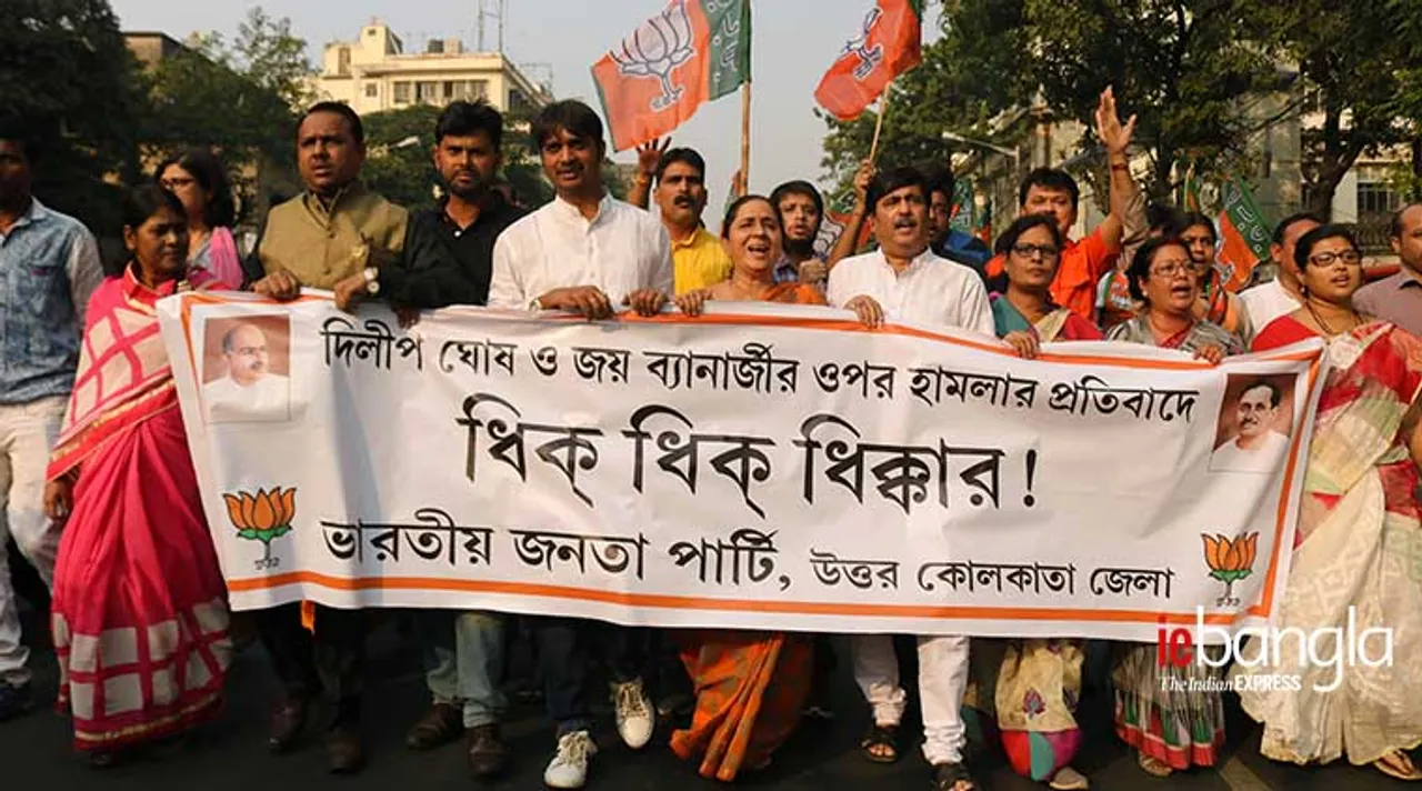 BJP protest michil Express Photo Shashi Ghosh