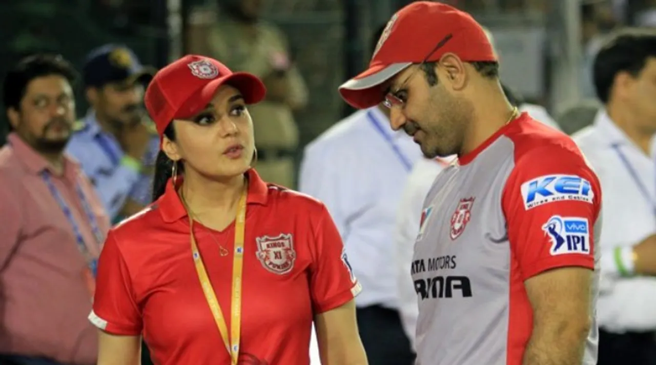 Virender Sehwag and Preity Zinta