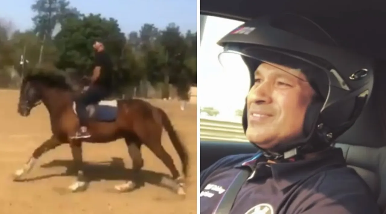 Sachin Tendulkar enjoys driving a BMW around an F1 track
