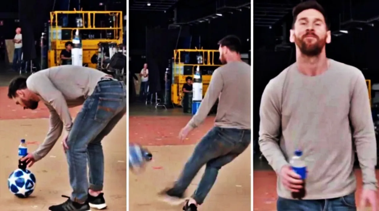 Lionel Messi's trick shot for advert takes social media by storm