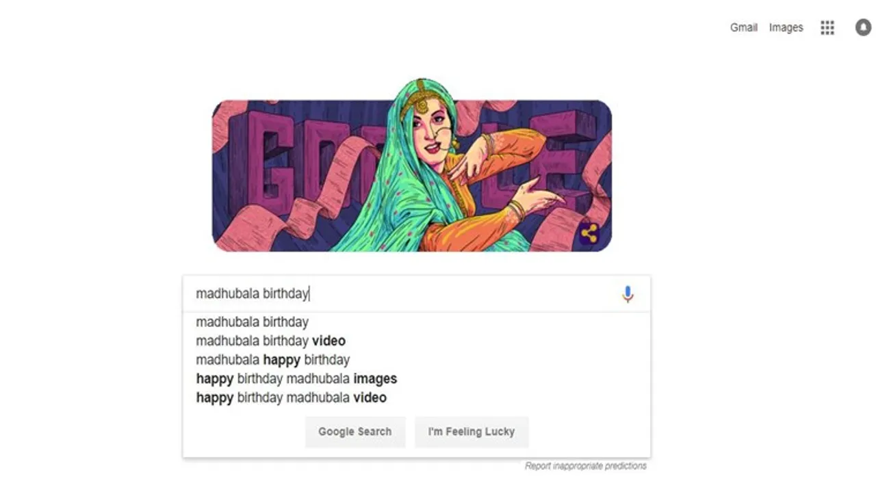 Madhubala Birth Anniversary, Google Doodle