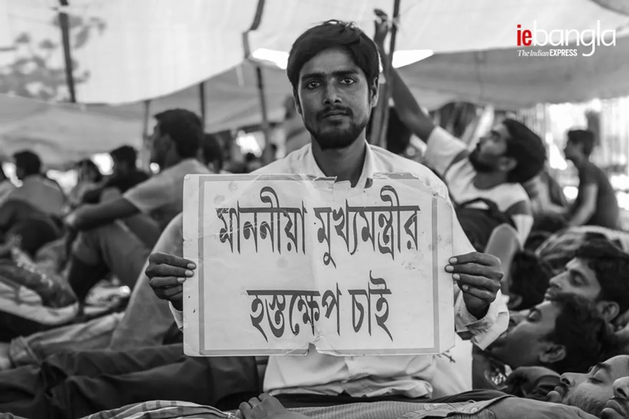 ssc candidate, স্কুল সার্ভিস চাকরিপ্রার্থী, Hunger strike, অনশন, Dharmatal, ধর্মতলা, Kolkata, কলকাতা, Loksabha election2019, অসুস্থ, education minister, শিক্ষামন্ত্রী