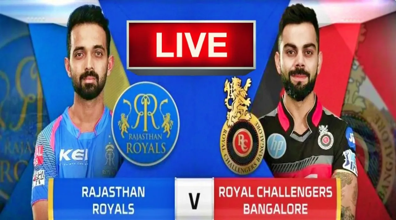 RR vs RCB Live Score, Rajasthan Royals vs Royal Challengers Bangalore Live