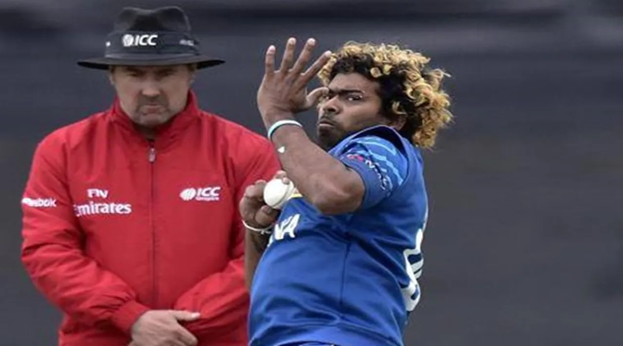Lasith Malinga in action