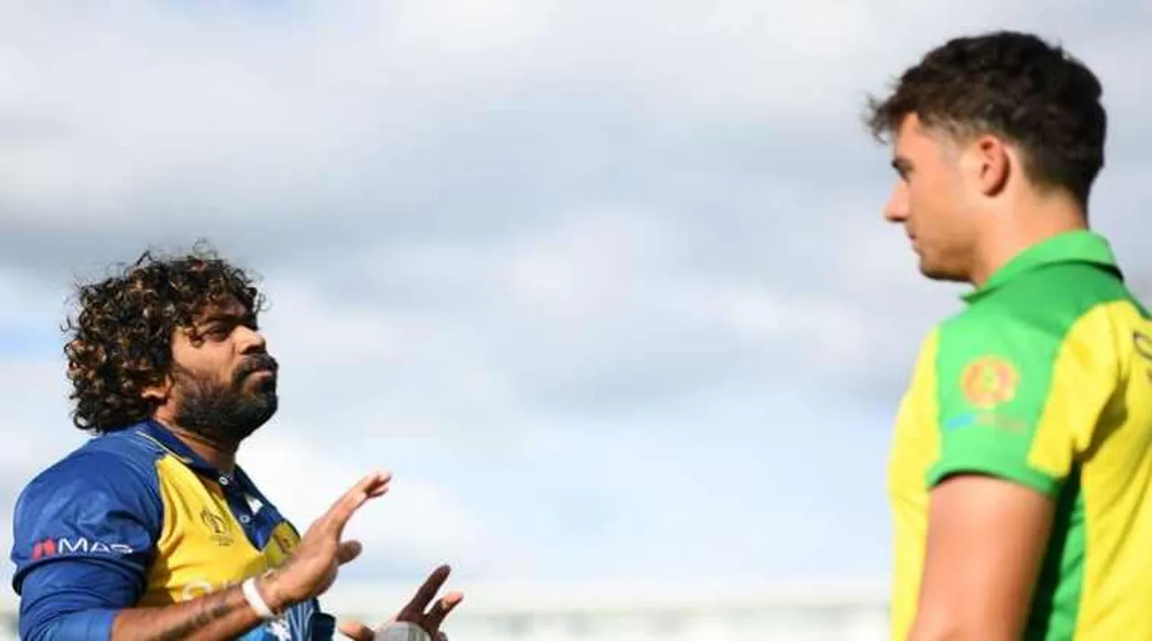 Malinga teaches Stoinis how to bowl a slower ball