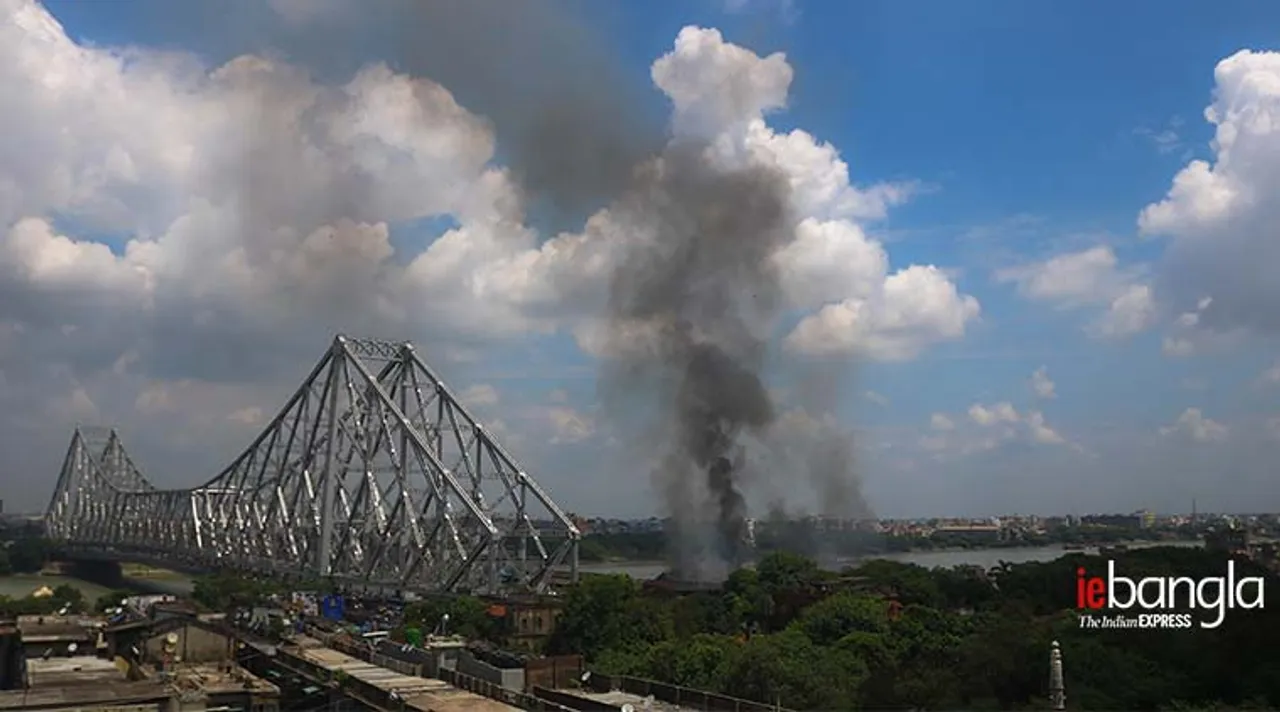 Massive blaze at chemical factory near Howrah bridge Express Photo Shashi Ghosh