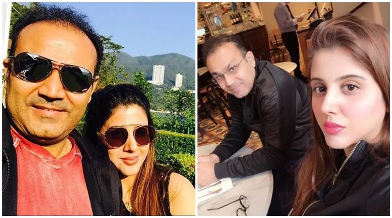 virender sehwag with wife aarti