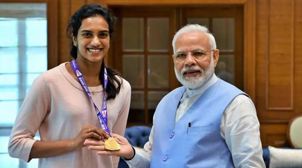 World champion PV Sindhu returns home, welcomed by Modi and Rijiju