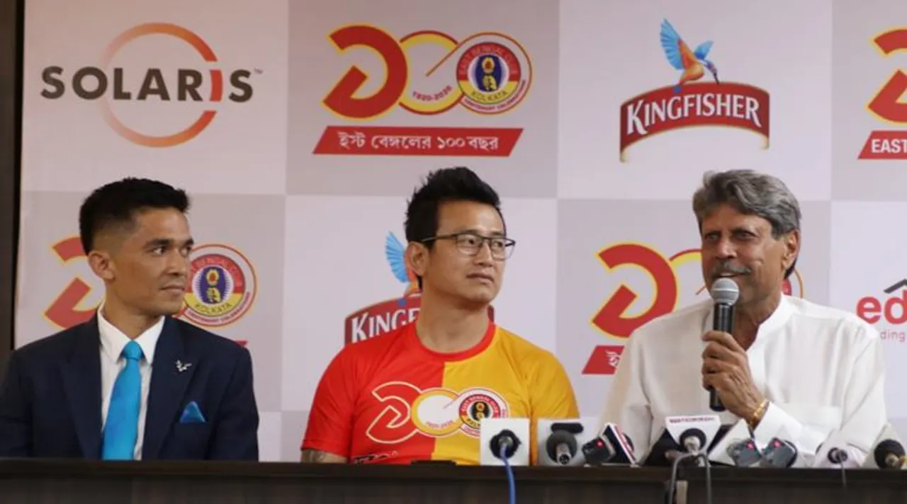 KAPIL DEV, BAICHUNG BHUTIA AND SUNIL CHHETRI
