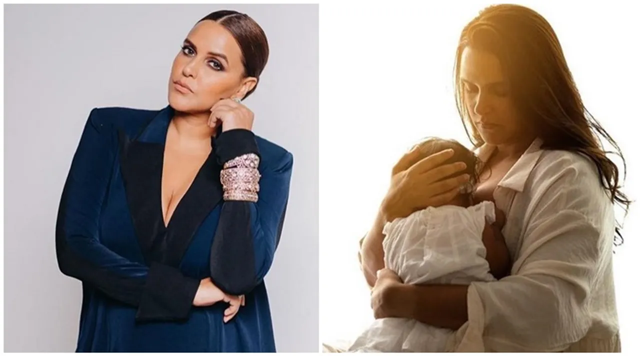 Neha Dhupia shares her babyfeeding picture to celebrate breastfeeding week