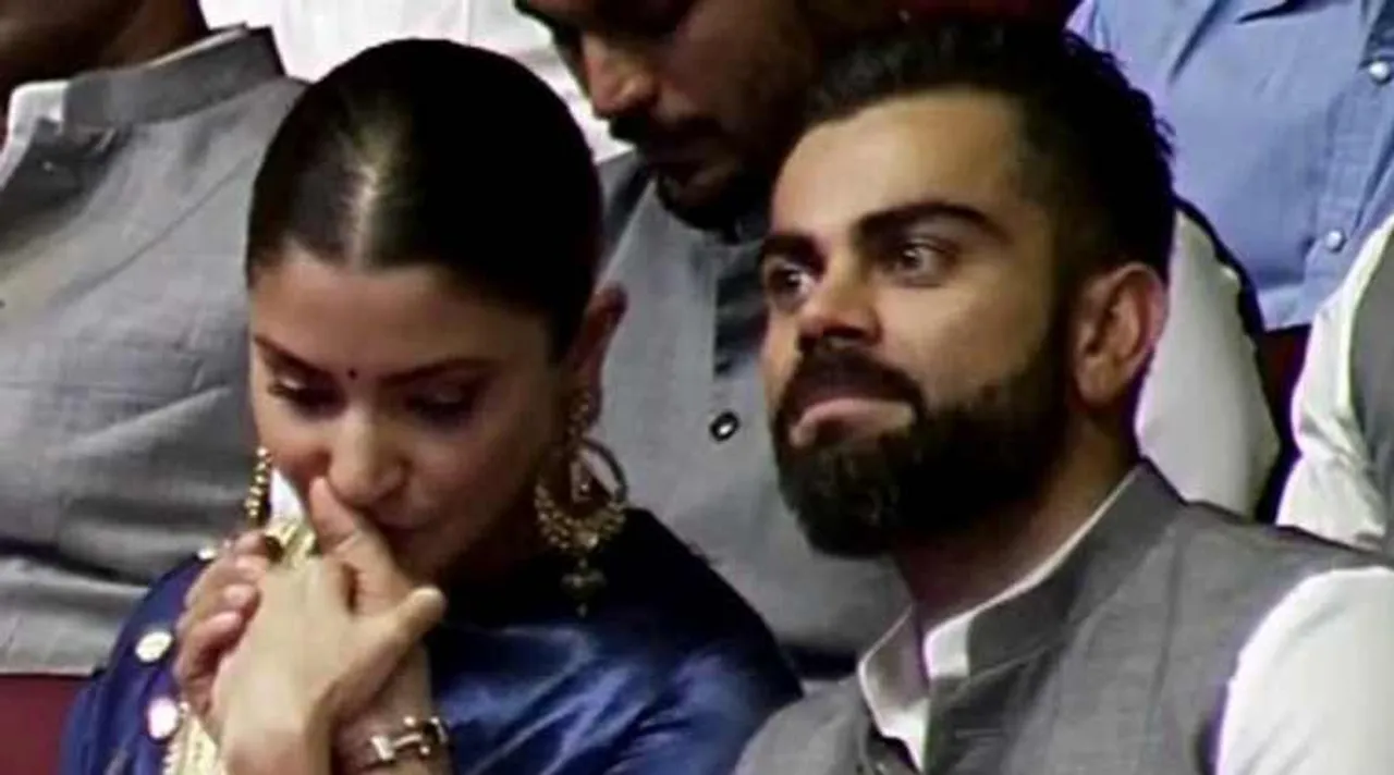 Anushka Sharma showers Virat Kohli with kisses,