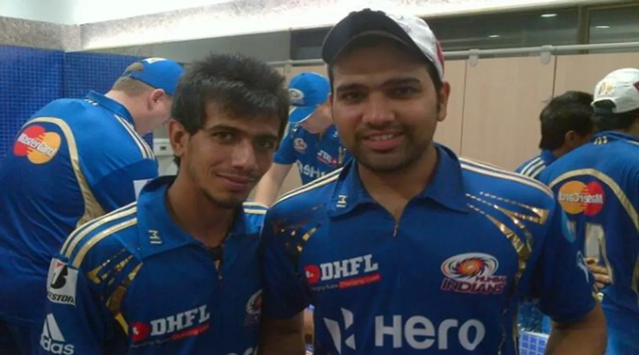 Yuzvendra Chahal with Rohit Sharma
