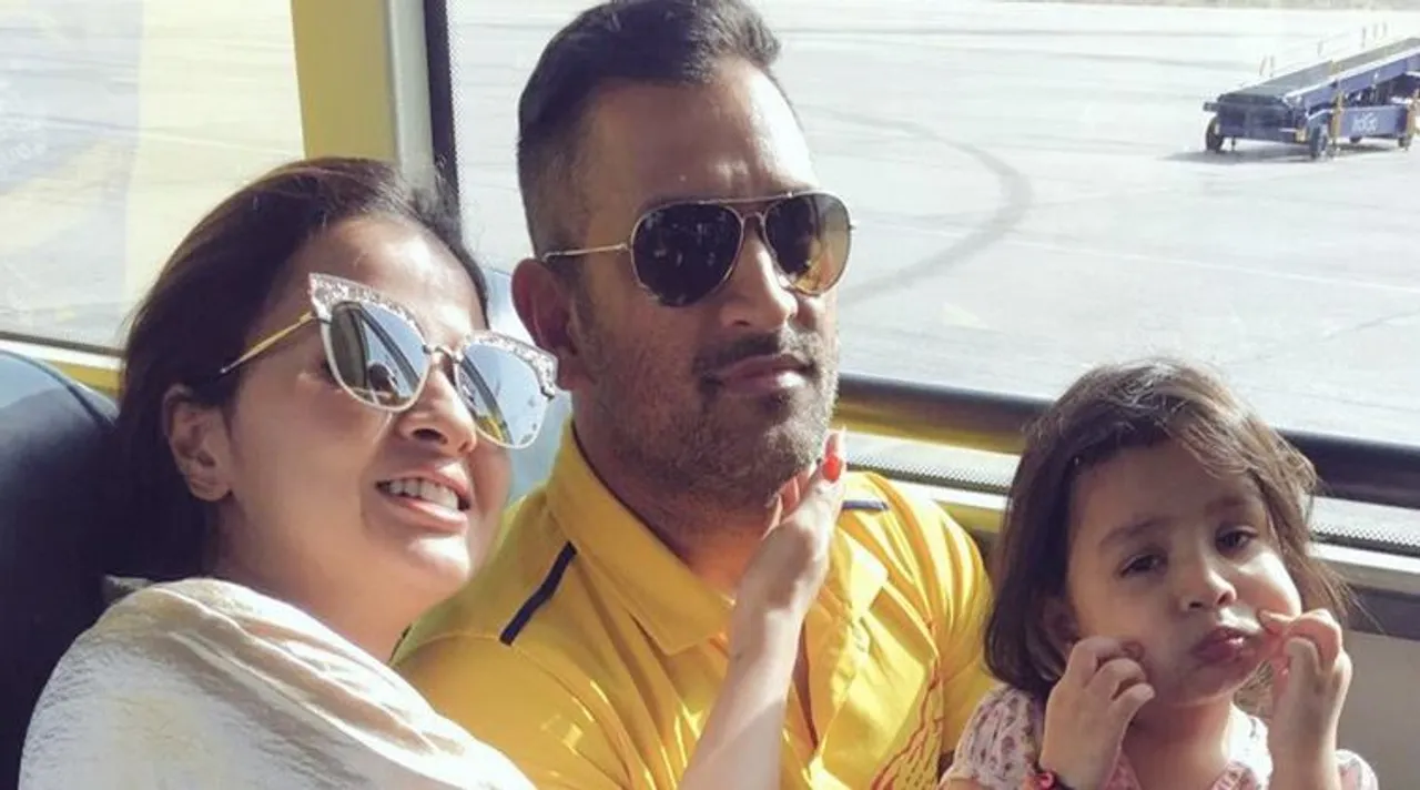 ms dhoni with wife sakshi dhoni