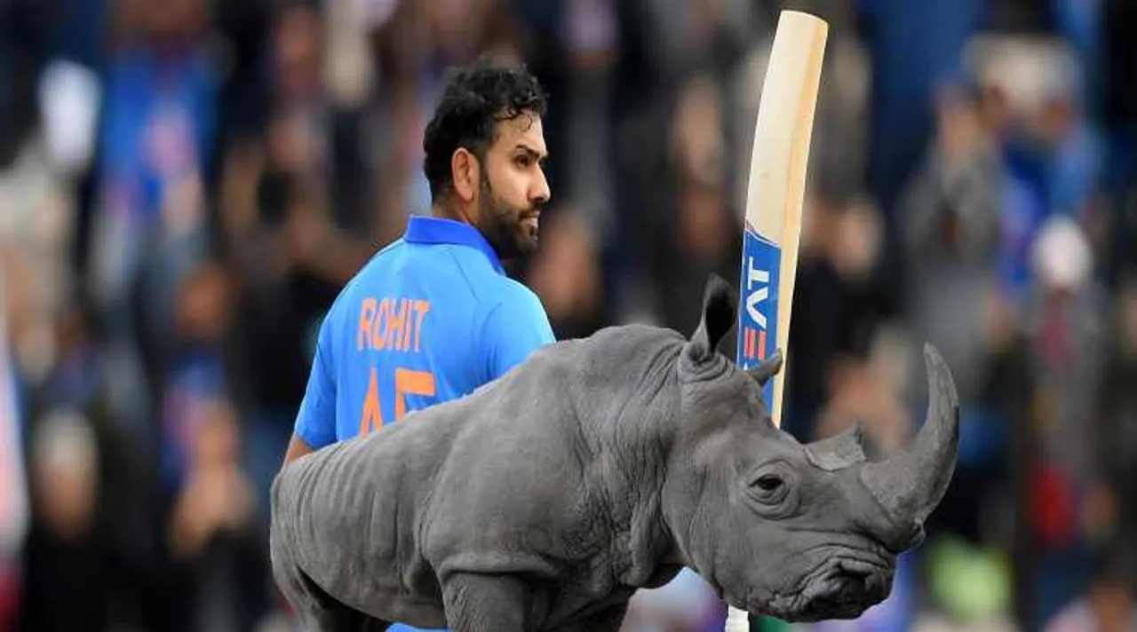 Rohit Sharma bats for One-Horned Rhinoceros: