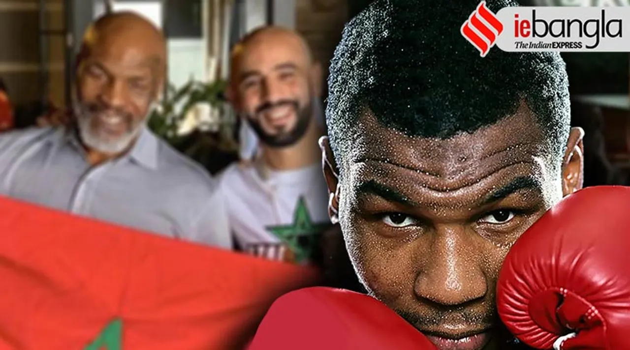 Mike Tyson shadow boxes at 53