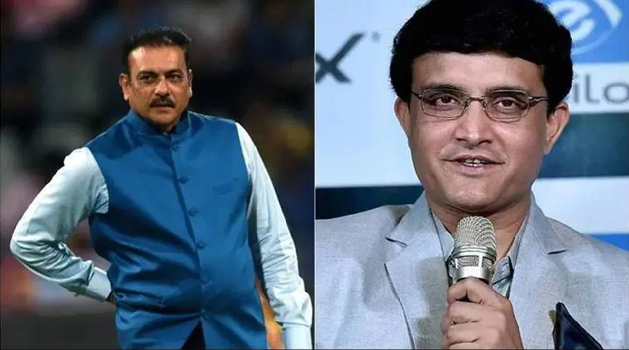 Sourav Ganguly with Ravi Shastri