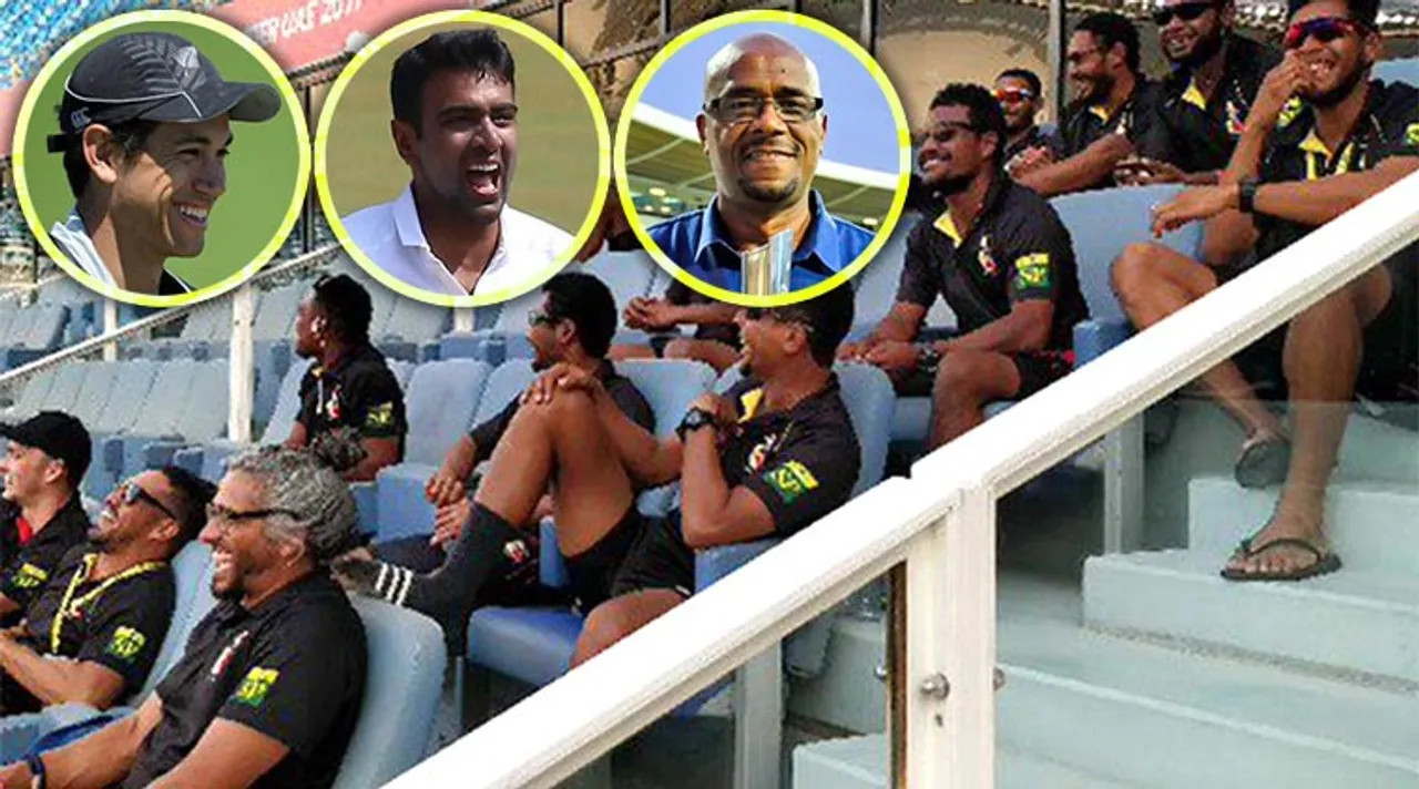PNG players celebrate T20I World Cup qualification in stadium’s terraces